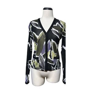 Etcetera Long Sleeve Sheer Cardigan Blouse Size Small